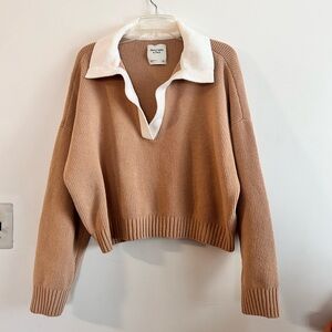 Abercrombie & Fitch Tan V-Neck Sweater